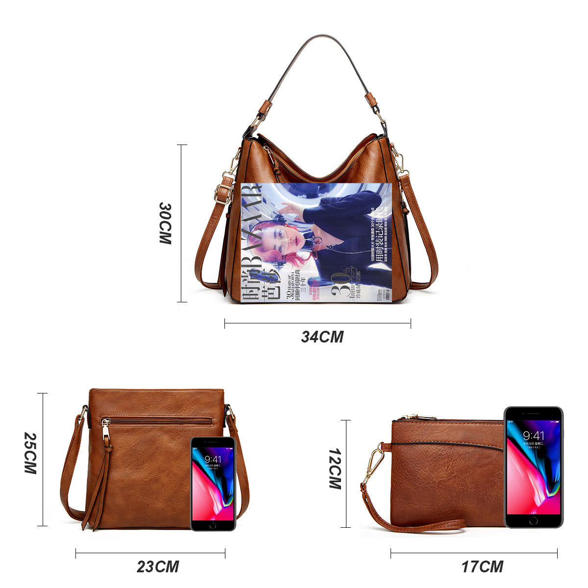 Praktisches Dreiteiliges Tote Bag Set – Extra Viel Stauraum